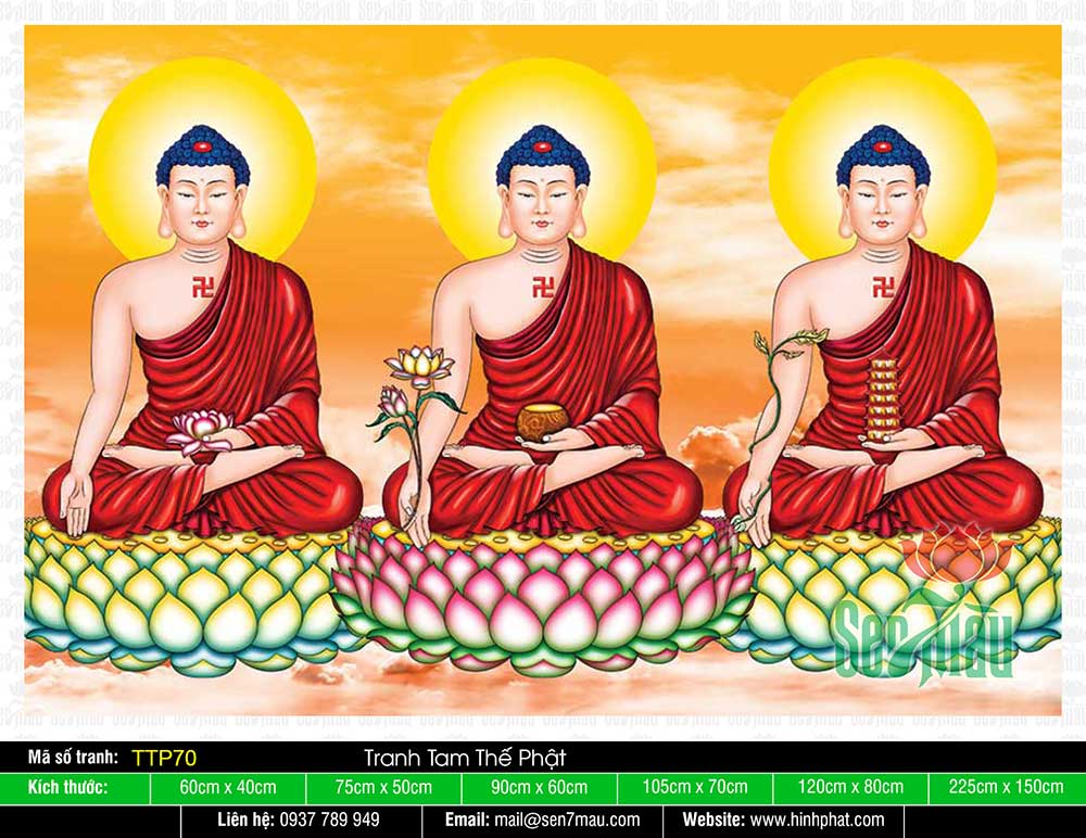 Tranh Tam Thế Phật TTP70