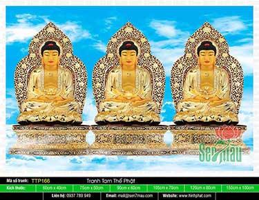 Tranh Tam Thế Phật đẹp TTP166