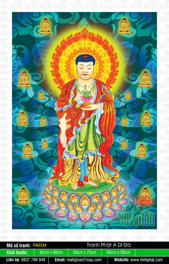 Hình Phật A Di Đà Đẹp - PAD34
