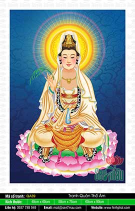 Tranh Phật Quan Âm Đẹp - QA39