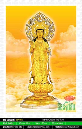 Tranh Phật Quan Âm Đẹp QA403