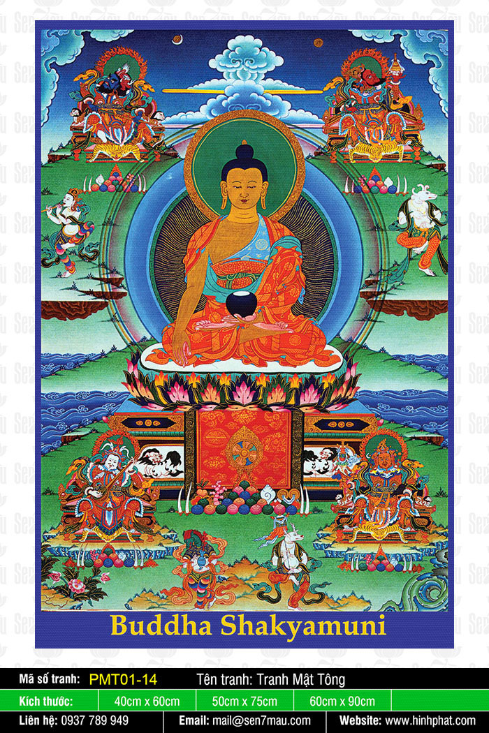 Phật Thích Ca - Tranh Phật Mật Tông Tây Tạng PMT01-14