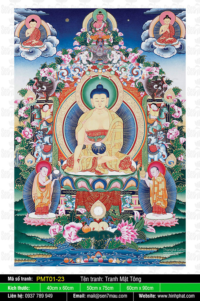 Phật Thích Ca - Tranh Phật Mật Tông Tây Tạng PMT01-23
