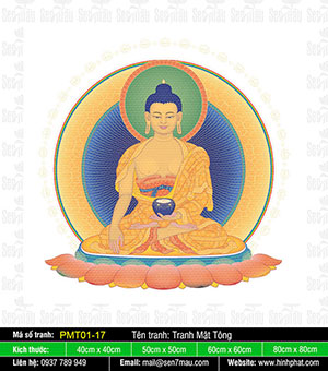 Phật Thích Ca Mâu Ni - Tranh Phật Mật Tông PMT01-17