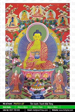 Phật Thích Ca - Tranh Phật Mật Tông Tây Tạng PMT01-07