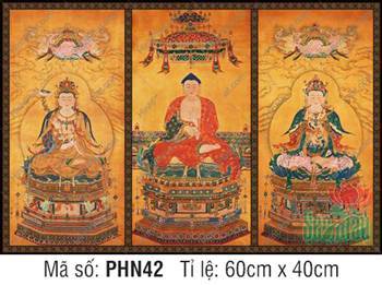 Hình Hoa Nghiêm Tam Thánh Đẹp Nhất PHN42, nét vẽ cổ điển
