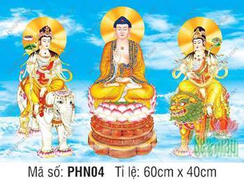 Hình Hoa Nghiêm Tam Thánh đẹp nhất PHN04, sắc nét nền trời xanh