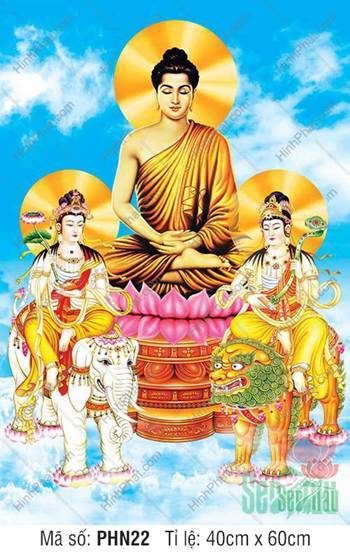 Thích Ca Tam Thánh PHN22, ngự tòa sen hồng cùng linh thú trang nghiêm