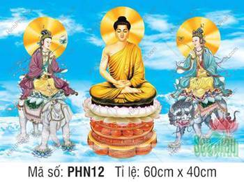 Tranh Thích Ca Tam Thánh PHN12, thanh tịnh giữa nền trời mây