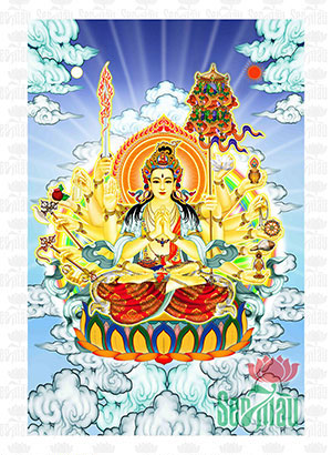 Tranh Phật Mẫu Chuẩn Đề Bồ Tát PCD29