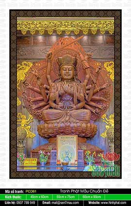 Tranh Phật Mẫu Chuẩn Đề Bồ Tát PCD61