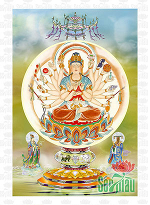 Tranh Phật Mẫu Chuẩn Đề Vương Bồ tát PCD32