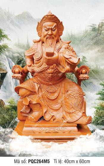 Hình Già Lam Bồ Tát PQC264M5, oai phong cầm sách xem kinh