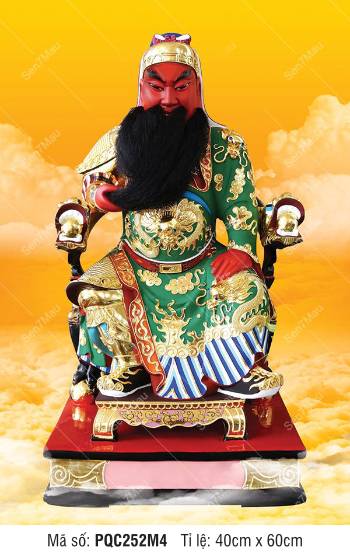 Hình Quan Công PQC252M4, Quan Thánh Đế Quân ngồi hổ phù oai nghiêm