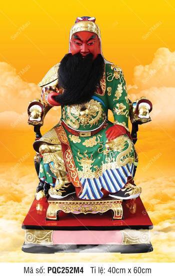 Hình Quan Công PQC252M4, Quan Thánh Đế Quân ngồi hổ phù oai nghiêm