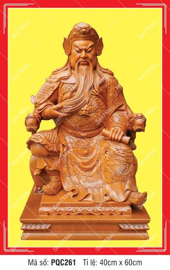 Hình Quan Công đẹp PQC261, Quan Vân Trường cầm cuốn thư