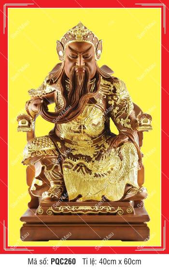Tranh Quan Công PQC260, Quan Thánh Đế Quân ngự ngai vàng