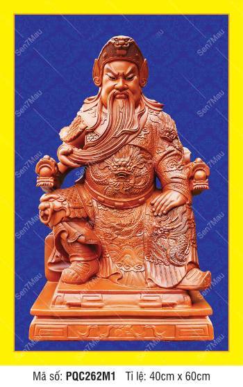 Tranh Quan Công (Quan Vân Trường) PQC262M1, phong thái uy dũng trấn tọa Tranh Quan Công (Quan Vân Trường) PQC262M1, phong thái uy dũng trấn tọa