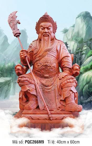 Tranh Quan Công (Quan Vân Trường) PQC266M9, thần thái oai phong
