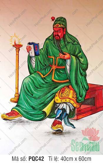 Tranh Quan Công (Quan Vân Trường) PQC42, Quan Thánh đọc sách Tranh Quan Công (Quan Vân Trường) PQC42, Quan Thánh đọc sách