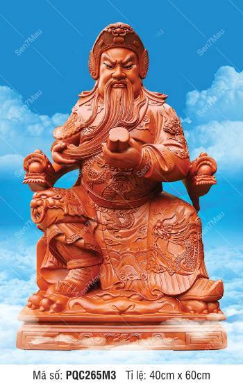 Tranh Quan Công treo tường PQC265M3, phong thái tự tại giữa mây trời