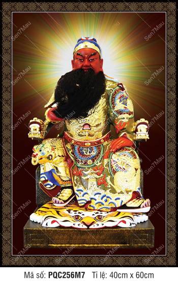 Tranh Quan Vân Trường - Tranh Quan Công PQC256M7, hào quang uy dũng