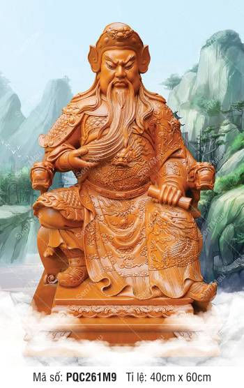 Tranh Quan Vân Trường - Tranh Quan Công PQC261M9, uy phong lẫm liệt