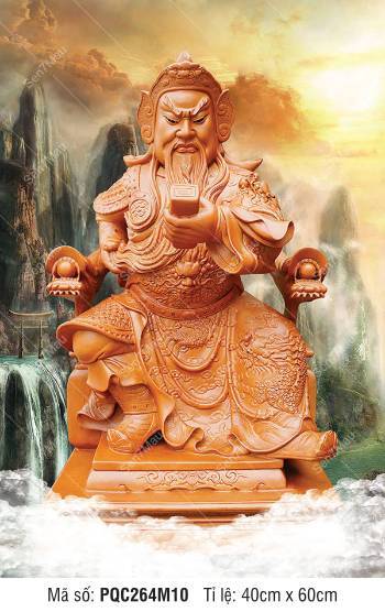 Tranh Quan Vân Trường - Tranh Quan Công PQC264M10, Ngài ngồi đọc sách
