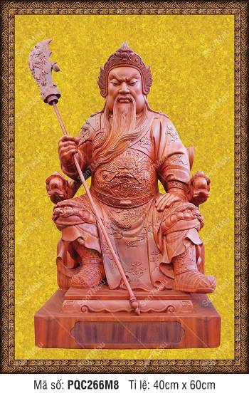 Tranh Quan Vân Trường - Tranh Quan Công PQC266M8, thần thái uy dũng