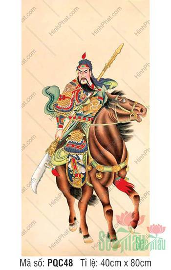 Tranh thờ Quan Công PQC48, Quan Thánh cưỡi ngựa Xích Thố oai phong Tranh thờ Quan Công PQC48, Quan Thánh cưỡi ngựa Xích Thố oai phong