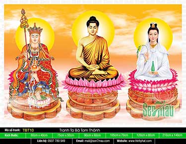 Hình Sa Bà Tam Thánh - Phật Thích Ca Quan Âm Bồ Tát Địa Tạng Bồ Tát TBT10