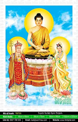 Hình Sa Bà Tam Thánh - Phật Thích Ca Quan Âm Bồ Tát Địa Tạng Bồ Tát TBT55