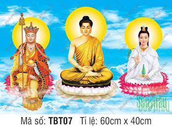 Hình Sa Bà Tam Thánh TBT07, Ba Vị Đức Phật Tọa Thiền Tôn Nghiêm