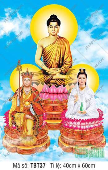 Hình Sa Bà Tam Thánh TBT37, Ba Vị Ngự Tòa Sen Tầng Lớp