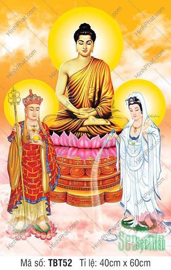 Hình Sa Bà Tam Thánh TBT52, hào quang rực rỡ nền mây xanh hồng Hình Sa Bà Tam Thánh TBT52, hào quang rực rỡ nền mây xanh hồng