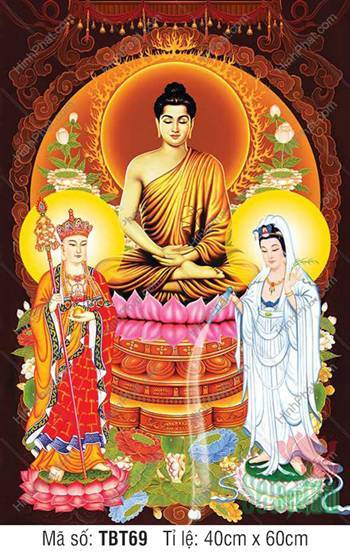 Hình Ta Bà Tam Thánh TBT69, họa tiết nền nâu trầm cổ kính Hình Ta Bà Tam Thánh TBT69, họa tiết nền nâu trầm cổ kính
