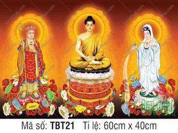 Hình Ta Bà Tam Thánh TBT21, hai vị Bồ Tát đứng nền gấm