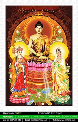 Sa Bà Tam Thánh - Phật Thích Ca Quan Âm Bồ Tát Địa Tạng Bồ Tát TBT65