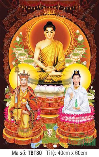 Sa Bà Tam Thánh TBT80, hai vị Bồ Tát ngự tọa tự tại Sa Bà Tam Thánh TBT80, hai vị Bồ Tát ngự tọa tự tại