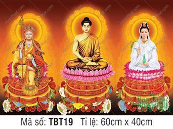 Ta Bà Tam Thánh TBT19, Ba Vị Đức Phật Ngự Hào Quang Hoa Văn