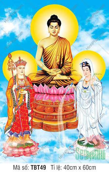 Ta Bà Tam Thánh TBT49, sắc xanh nền trời mây trắng thanh khiết Ta Bà Tam Thánh TBT49, sắc xanh nền trời mây trắng thanh khiết