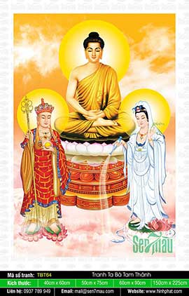 Ta Bà Tam Thánh - Phật Thích Ca Quan Âm Bồ Tát Địa Tạng Bồ Tát TBT64