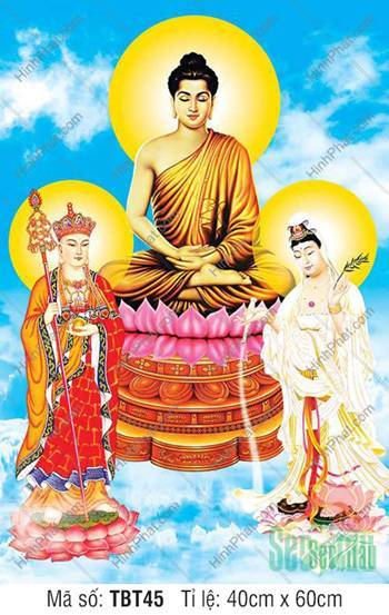 Tranh Sa Bà Tam Thánh TBT45, phông nền trời mây thanh khiết Tranh Sa Bà Tam Thánh TBT45, phông nền trời mây thanh khiết