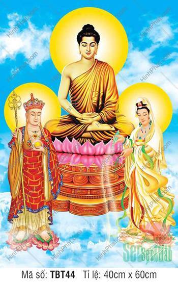 Tranh Ta Bà Tam Thánh TBT44, sắc diện từ bi sắc nét Tranh Ta Bà Tam Thánh TBT44, sắc diện từ bi sắc nét