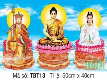 Tranh Ta Bà Tam Thánh, Sa Bà Tam Thánh TBT13, Ba Vị Ngự Mây Xanh