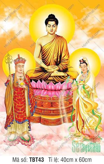Tranh Ta Bà Tam Thánh, Sa Bà Tam Thánh TBT43, hào quang sắc vàng Tranh Ta Bà Tam Thánh, Sa Bà Tam Thánh TBT43, hào quang sắc vàng