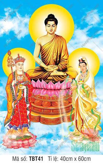 Tranh Ta Bà Tam Thánh TBT41, nét vẽ trang nghiêm rực rỡ Tranh Ta Bà Tam Thánh TBT41, nét vẽ trang nghiêm rực rỡ