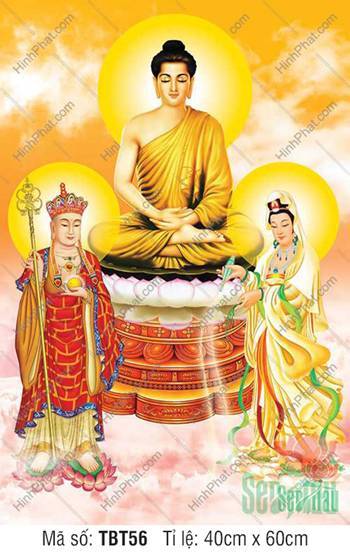 Tranh Ta Bà Tam Thánh TBT56, tầng cánh sen trắng tinh khiết Tranh Ta Bà Tam Thánh TBT56, tầng cánh sen trắng tinh khiết
