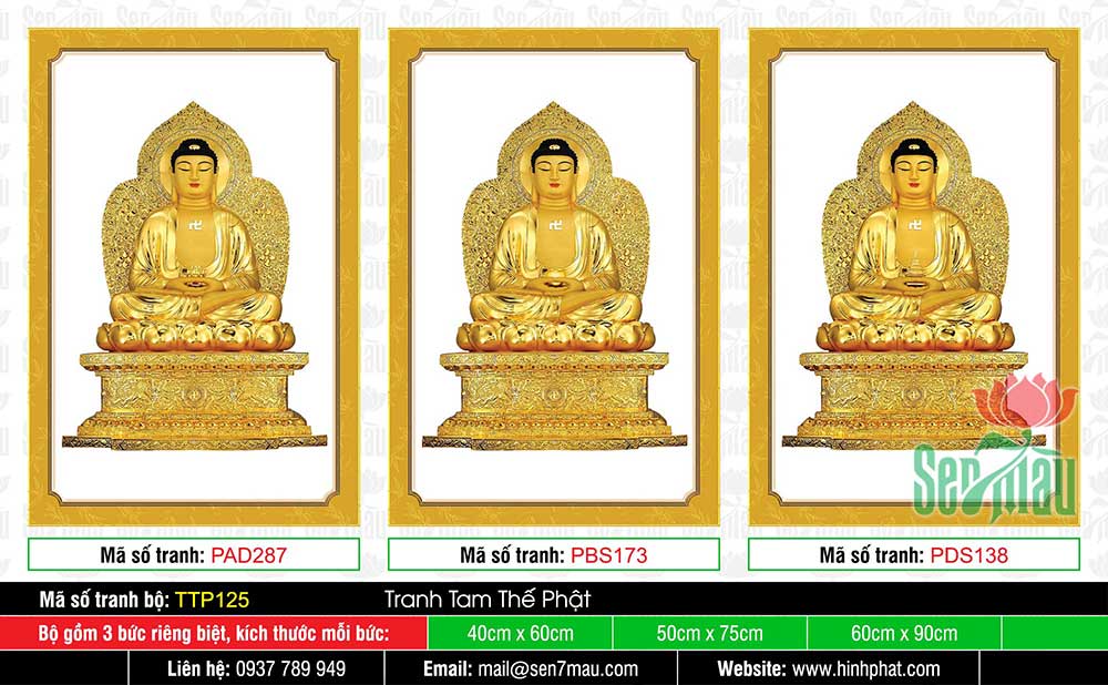 Hình Tam Thế Phật - Size Lớn TTP125