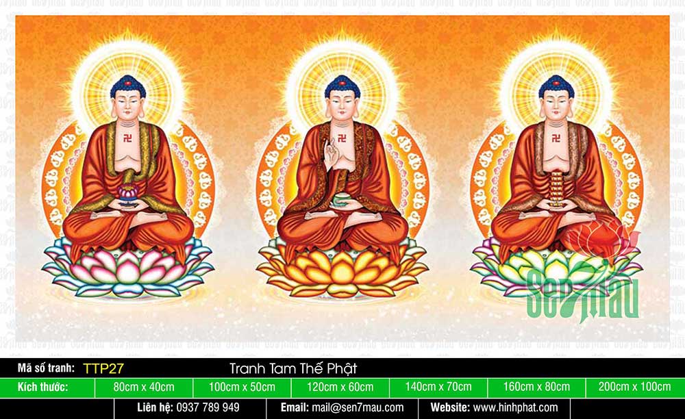 Hình Tam Thế Phật đẹp TTP27